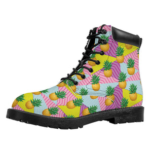Zigzag Pineapple Pattern Print Work Boots
