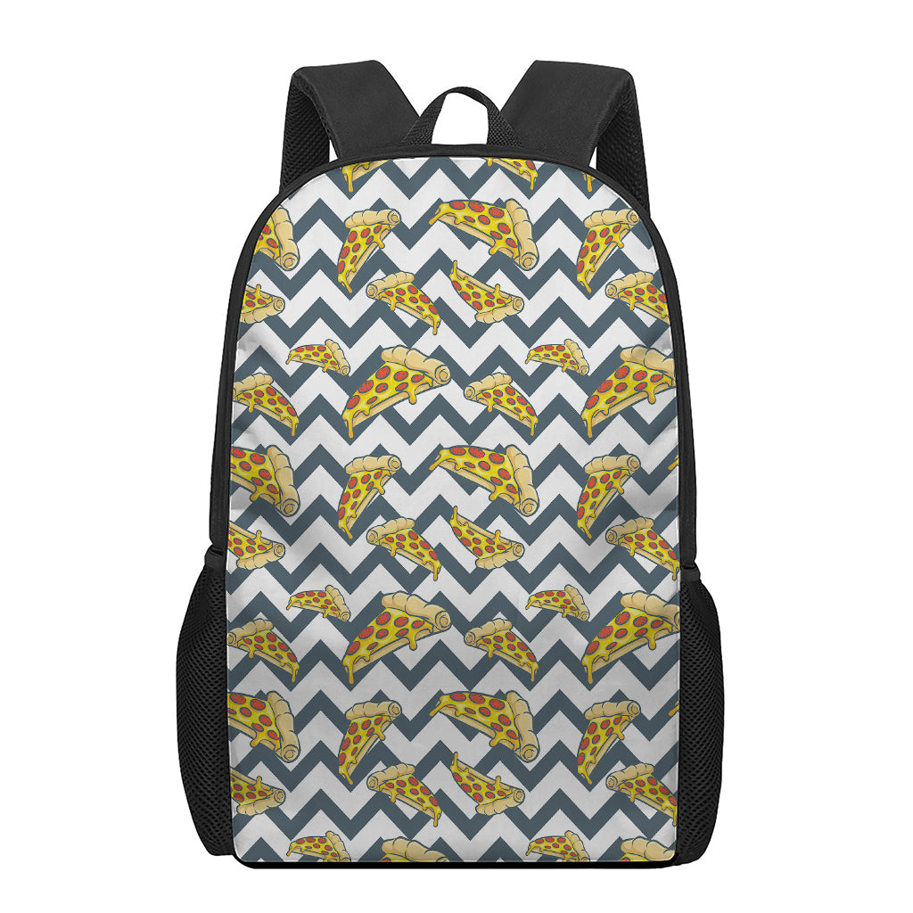 Zigzag Pizza Pattern Print 17 Inch Backpack