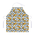 Zigzag Pizza Pattern Print Adjustable Apron