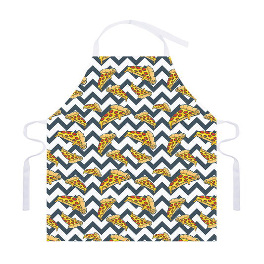 Zigzag Pizza Pattern Print Adjustable Apron