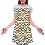 Zigzag Pizza Pattern Print Adjustable Apron