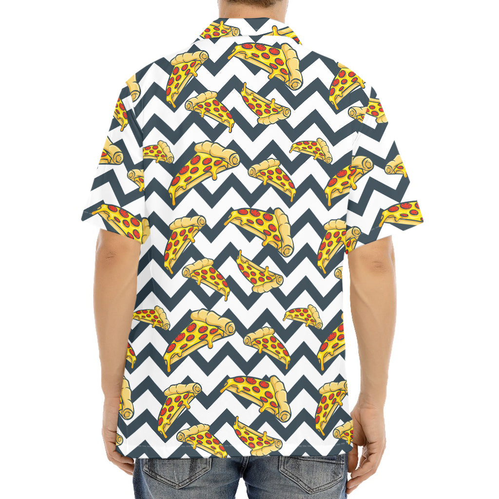 Zigzag Pizza Pattern Print Aloha Shirt