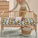 Zigzag Pizza Pattern Print Baby Crib Sheet