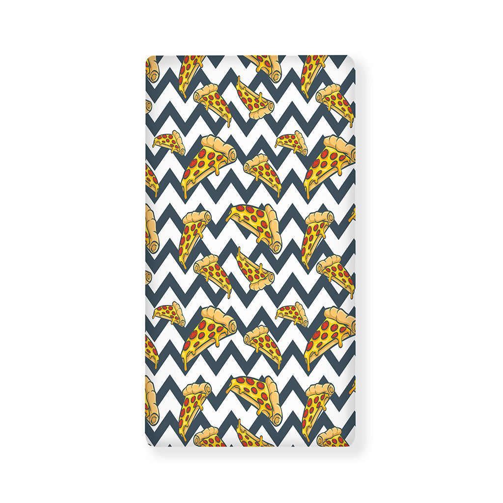 Zigzag Pizza Pattern Print Baby Crib Sheet