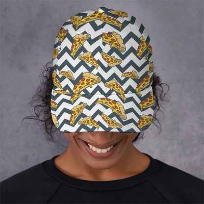 Zigzag Pizza Pattern Print Baseball Cap