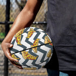 Zigzag Pizza Pattern Print Basketball