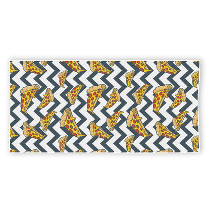 Zigzag Pizza Pattern Print Beach Towel