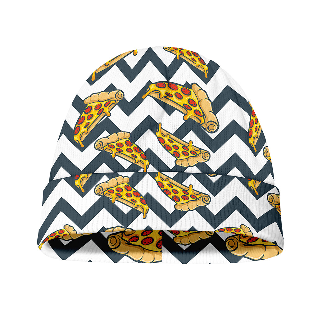 Zigzag Pizza Pattern Print Beanie