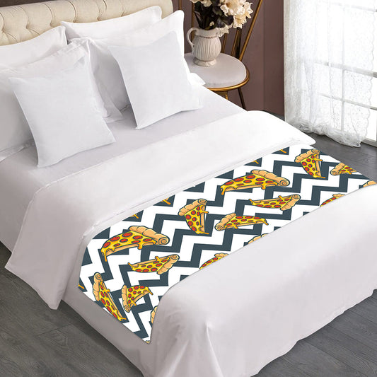 Zigzag Pizza Pattern Print Bed Runner