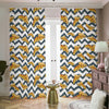 Zigzag Pizza Pattern Print Blackout Pencil Pleat Curtains