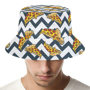 Zigzag Pizza Pattern Print Bucket Hat