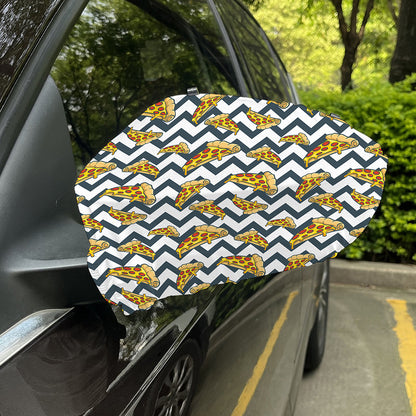 Zigzag Pizza Pattern Print Car Side Mirror Covers