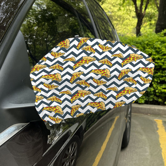 Zigzag Pizza Pattern Print Car Side Mirror Covers