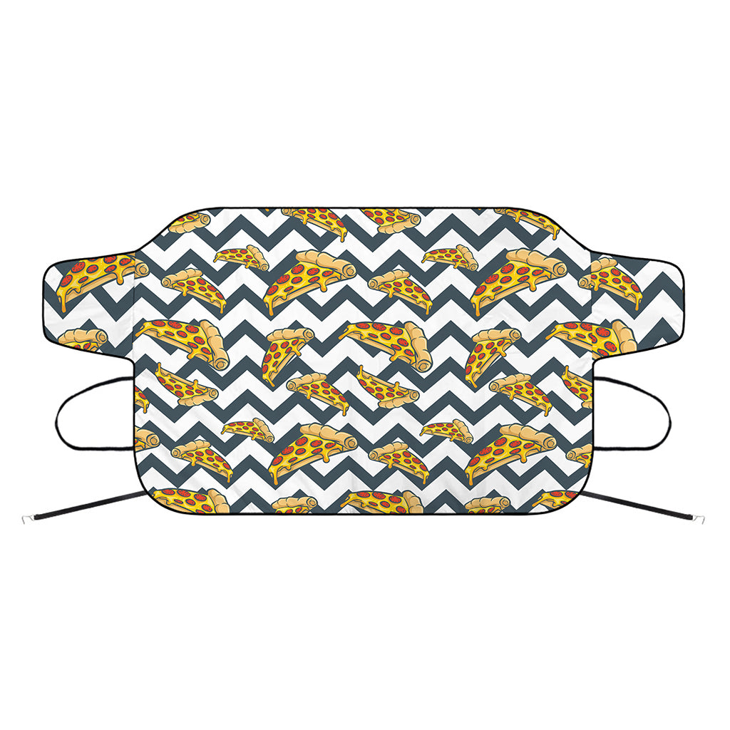 Zigzag Pizza Pattern Print Car Windshield Snow Cover