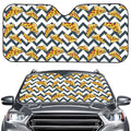 Zigzag Pizza Pattern Print Car Windshield Sun Shade