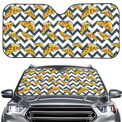 Zigzag Pizza Pattern Print Car Windshield Sun Shade
