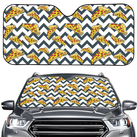 Zigzag Pizza Pattern Print Car Windshield Sun Shade
