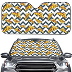 Zigzag Pizza Pattern Print Car Windshield Sun Shade
