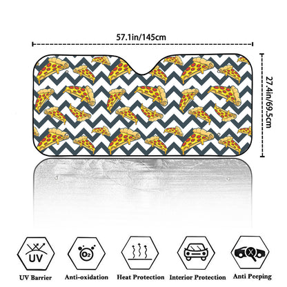 Zigzag Pizza Pattern Print Car Windshield Sun Shade
