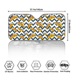 Zigzag Pizza Pattern Print Car Windshield Sun Shade