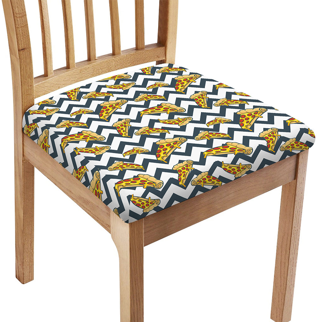 Zigzag Pizza Pattern Print Chair Cushion Cover