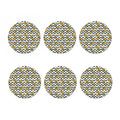 Zigzag Pizza Pattern Print Coaster Set