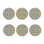 Zigzag Pizza Pattern Print Coaster Set