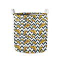 Zigzag Pizza Pattern Print Collapsible Laundry Basket
