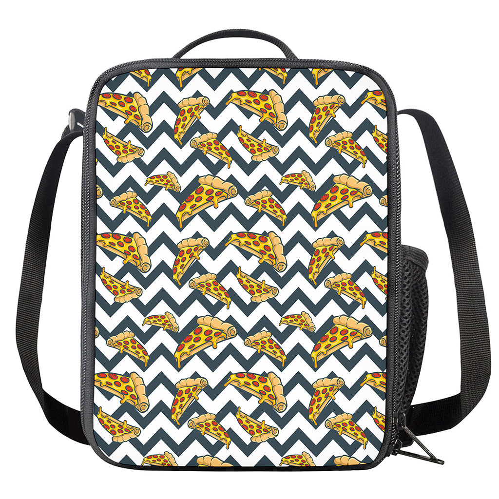 Zigzag Pizza Pattern Print Crossbody Lunch Bag