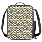 Zigzag Pizza Pattern Print Crossbody Lunch Bag