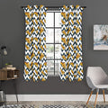 Zigzag Pizza Pattern Print Grommet Curtain Panels