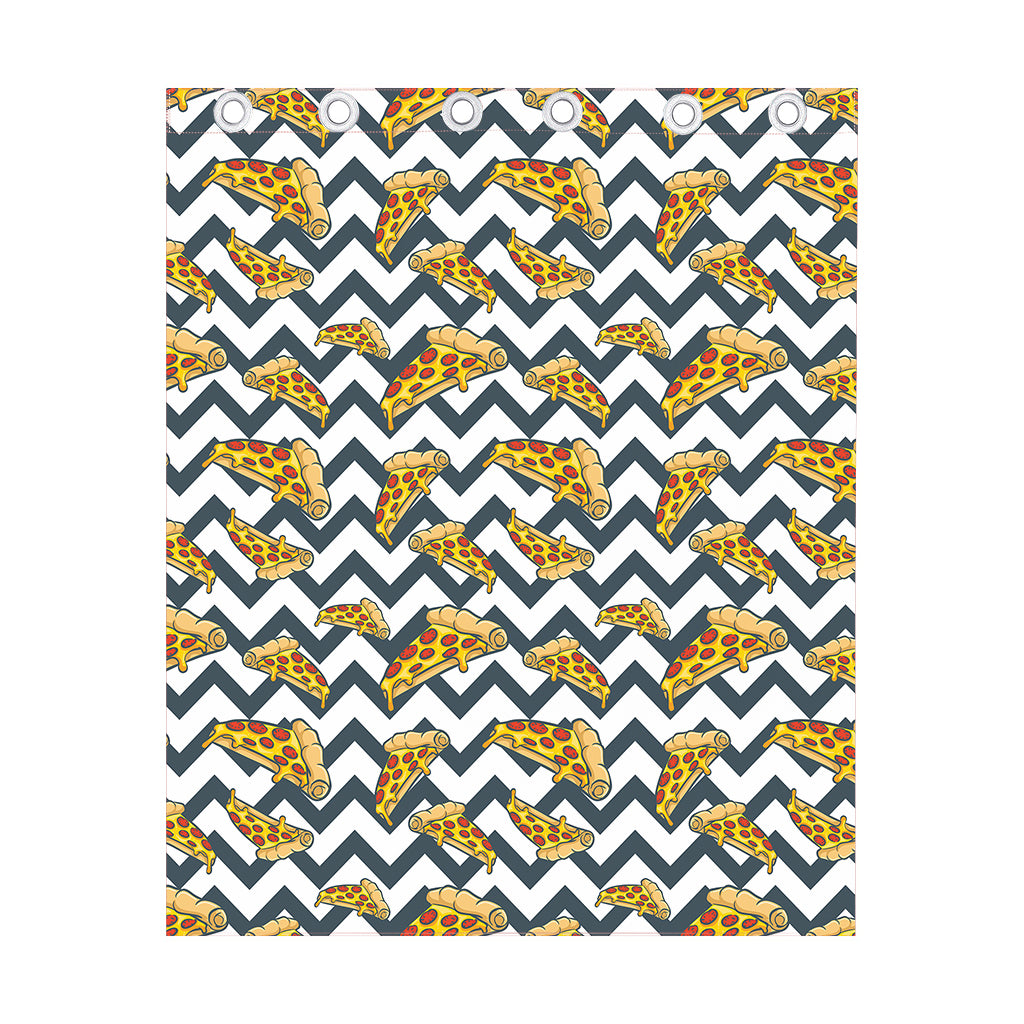 Zigzag Pizza Pattern Print Curtain