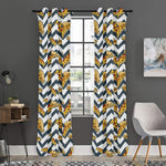 Zigzag Pizza Pattern Print Curtain