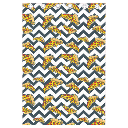 Zigzag Pizza Pattern Print Curtain