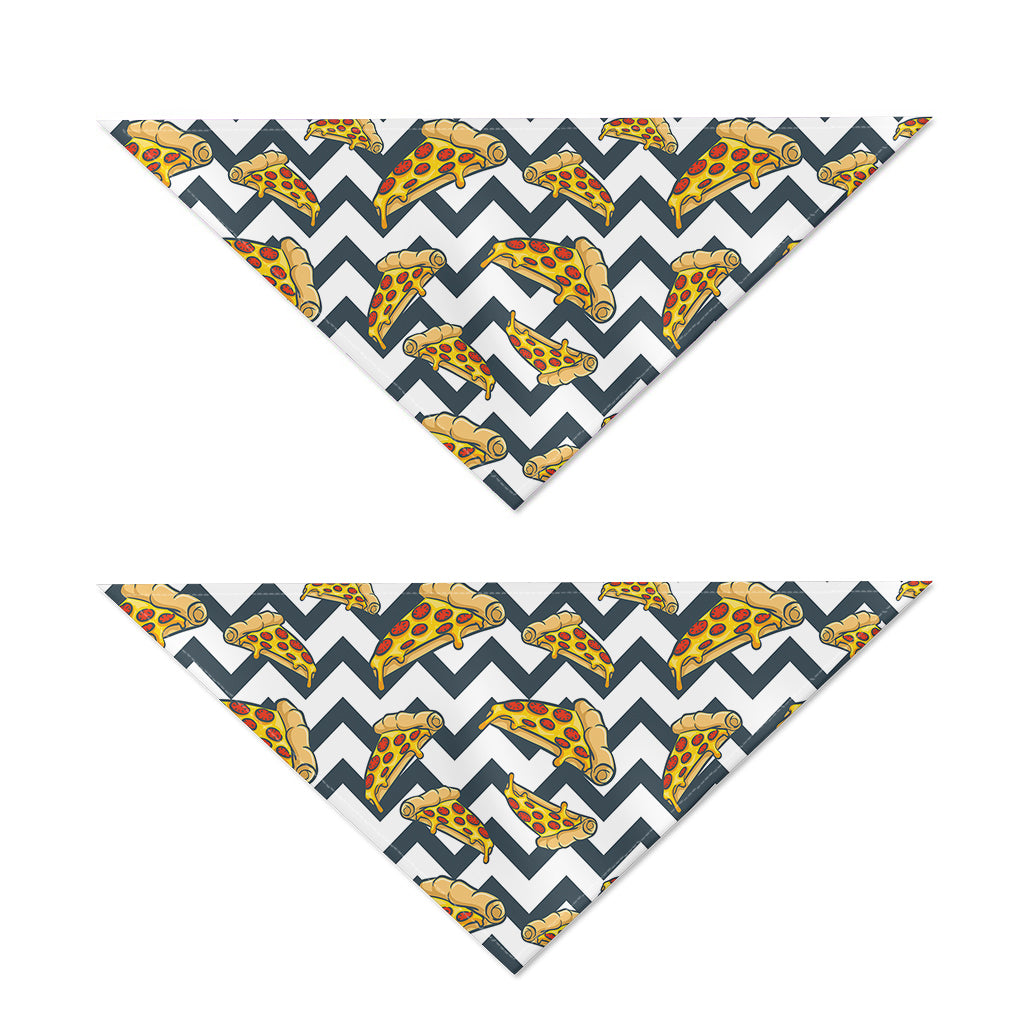 Zigzag Pizza Pattern Print Dog Bandana