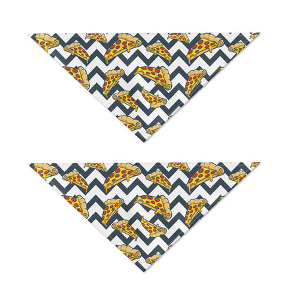 Zigzag Pizza Pattern Print Dog Bandana