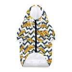 Zigzag Pizza Pattern Print Dog Zip Up Hoodie
