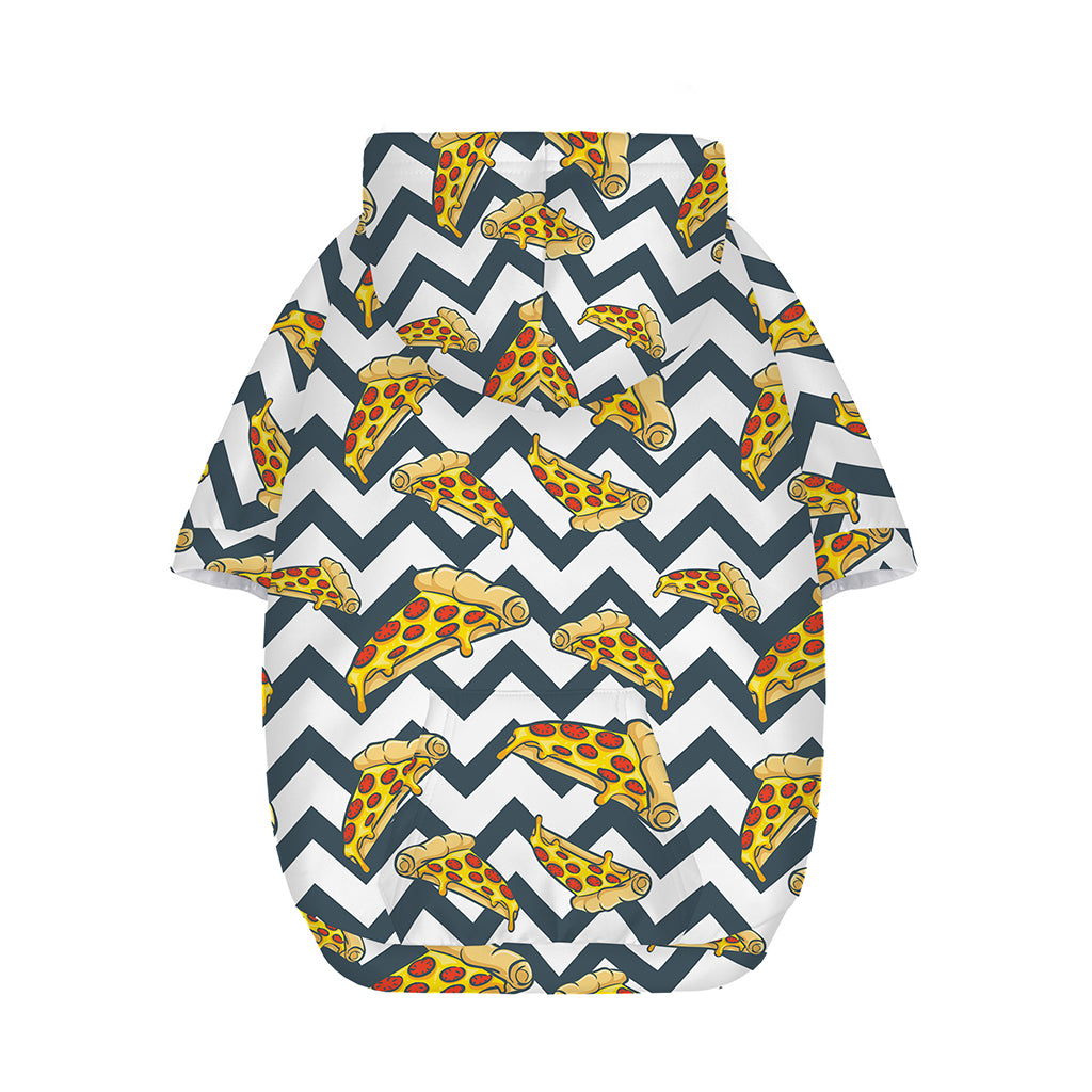 Zigzag Pizza Pattern Print Dog Zip Up Hoodie
