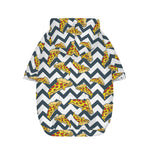 Zigzag Pizza Pattern Print Dog Zip Up Hoodie