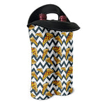 Zigzag Pizza Pattern Print Double Neoprene Wine Tote