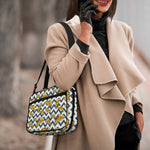 Zigzag Pizza Pattern Print Double Strap Bible Bag
