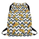 Zigzag Pizza Pattern Print Drawstring Backpack