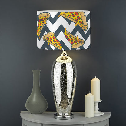Zigzag Pizza Pattern Print Drum Lamp Shade