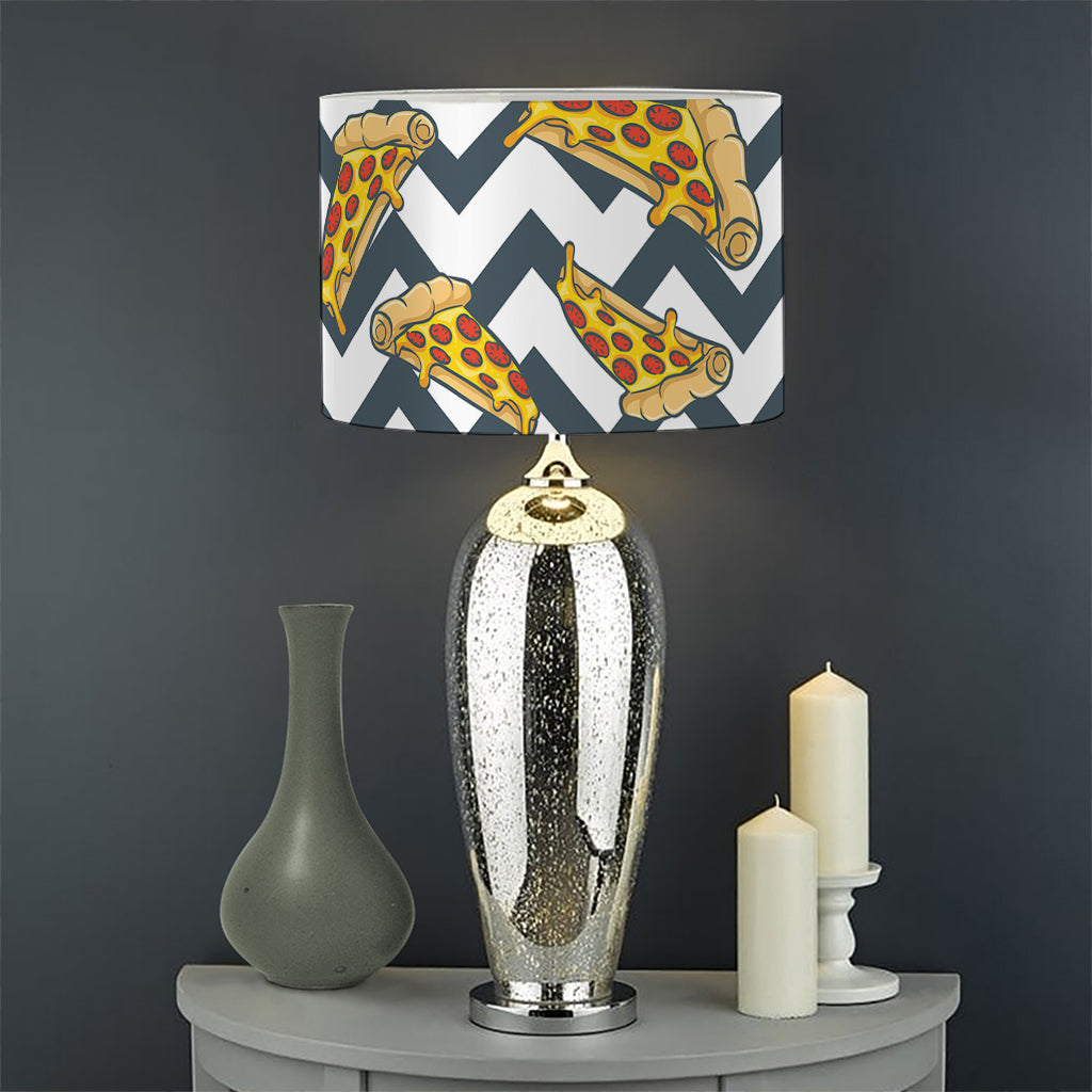Zigzag Pizza Pattern Print Drum Lamp Shade