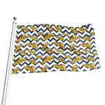 Zigzag Pizza Pattern Print Flag