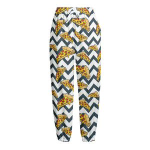 Zigzag Pizza Pattern Print Fleece Lined Knit Pants