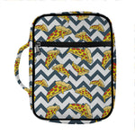 Zigzag Pizza Pattern Print Front Pocket Bible Bag