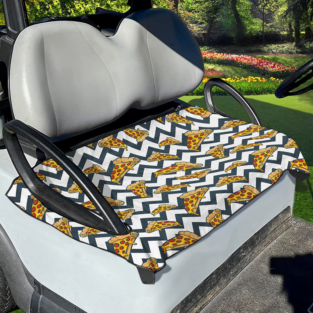 Zigzag Pizza Pattern Print Golf Cart Seat Cover