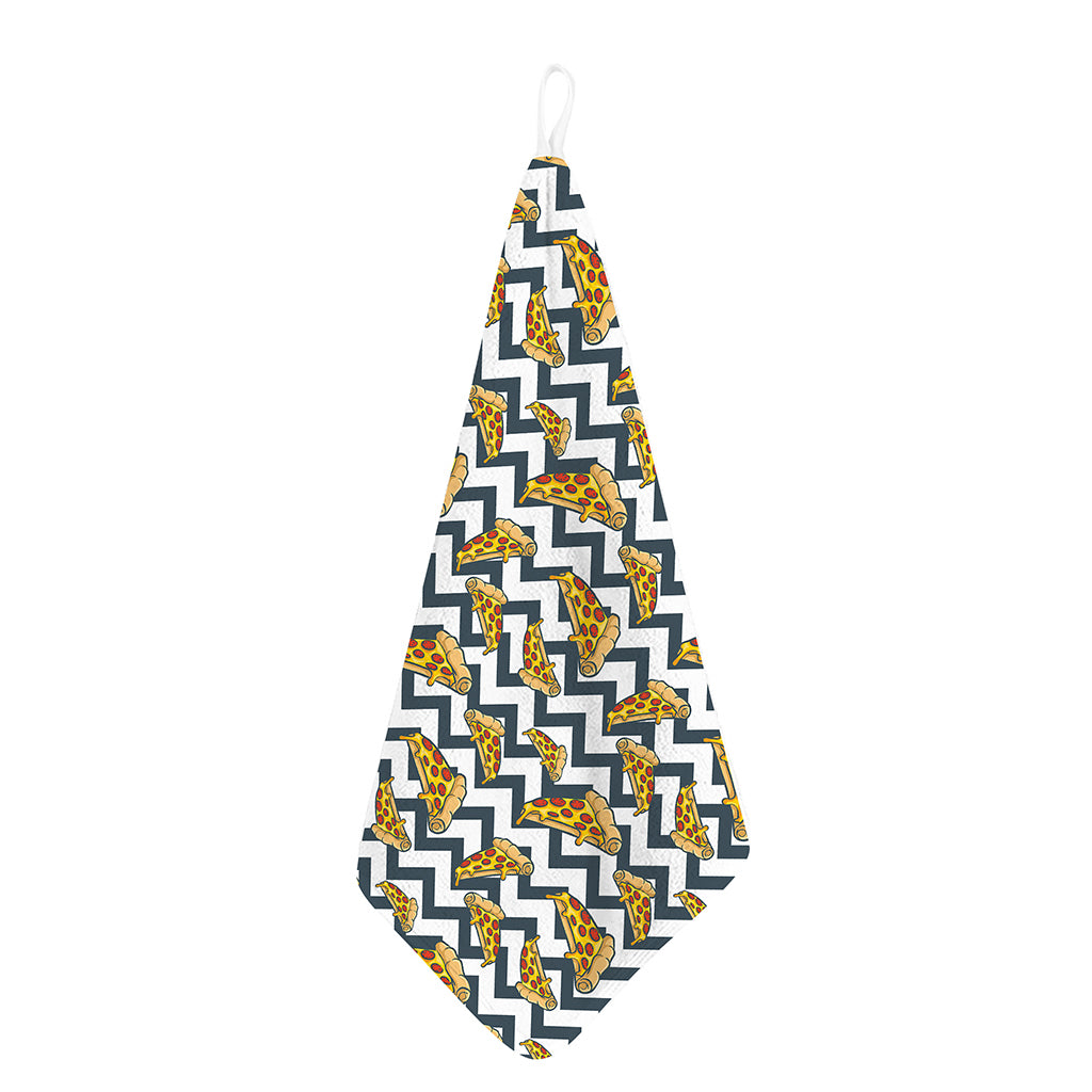 Zigzag Pizza Pattern Print Hand Towel