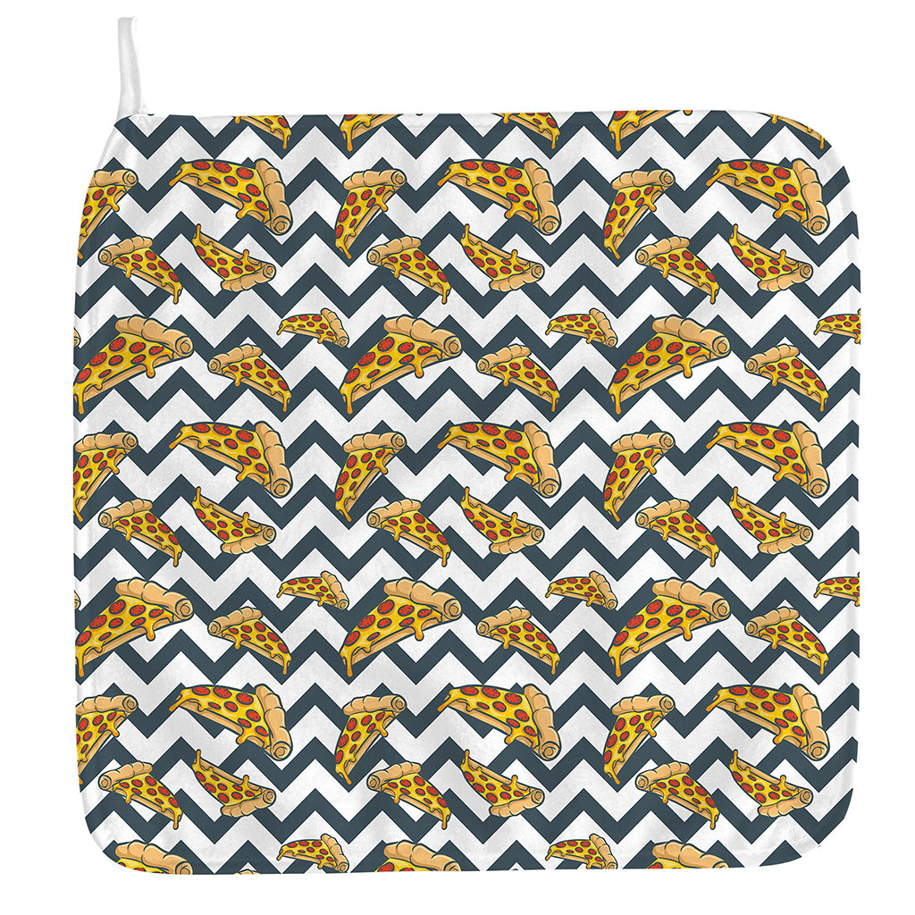 Zigzag Pizza Pattern Print Hand Towel
